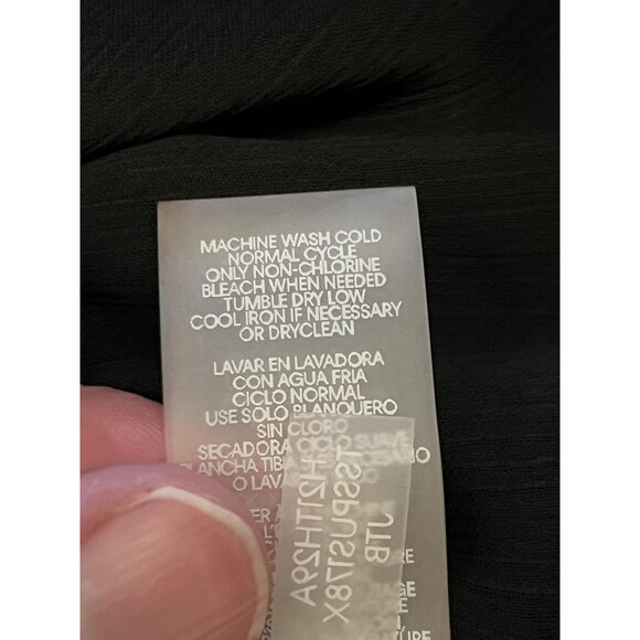 Tommy Hilfiger Blouse Womens Small Black Sheer Ruffle Sleeveless Top Chiffon - Picture 7 of 7